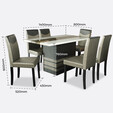 1.4M Marble Dining Table Set MT-62+HY62+DC-161